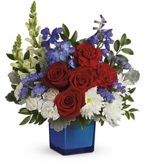 TEV71-6A Red White & Blooms Bouquet